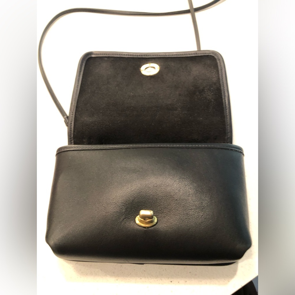 Vintage COACH #9924 Casino Black Leather Satchel Handbag Crossbody in ECU - Picture 8 of 12